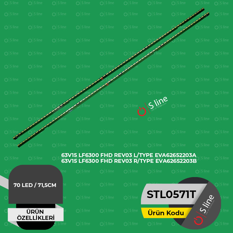 LG 65" V15 LF6300 FHD REV03 L/TYPE EVA626522038(A-B) Tv Led Bar