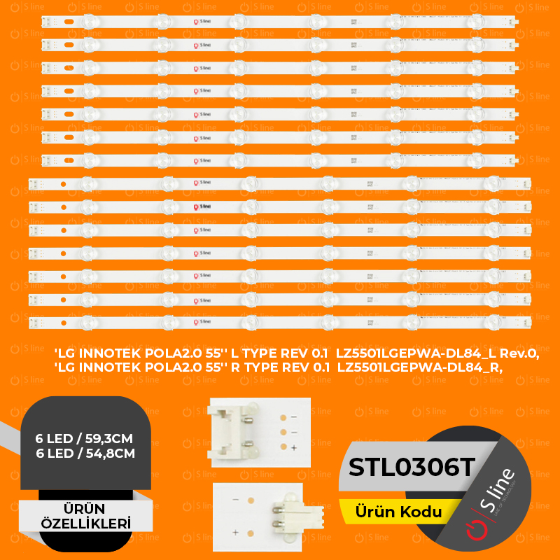 SLine Tv BackLight LG INNOTEK POLA2.0 55'' L+ R TYPE REV 0.1 Tv Led Bar