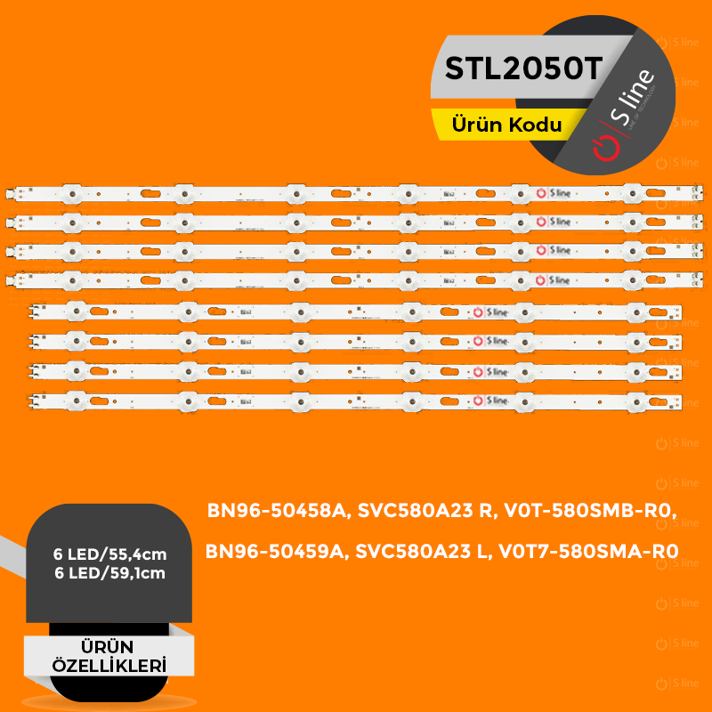 Samsung 58" BN96-50458A,SVC580A23,V0T-580SMB-R0,BN96-50459A,V0T7-580SM TvLed Bar