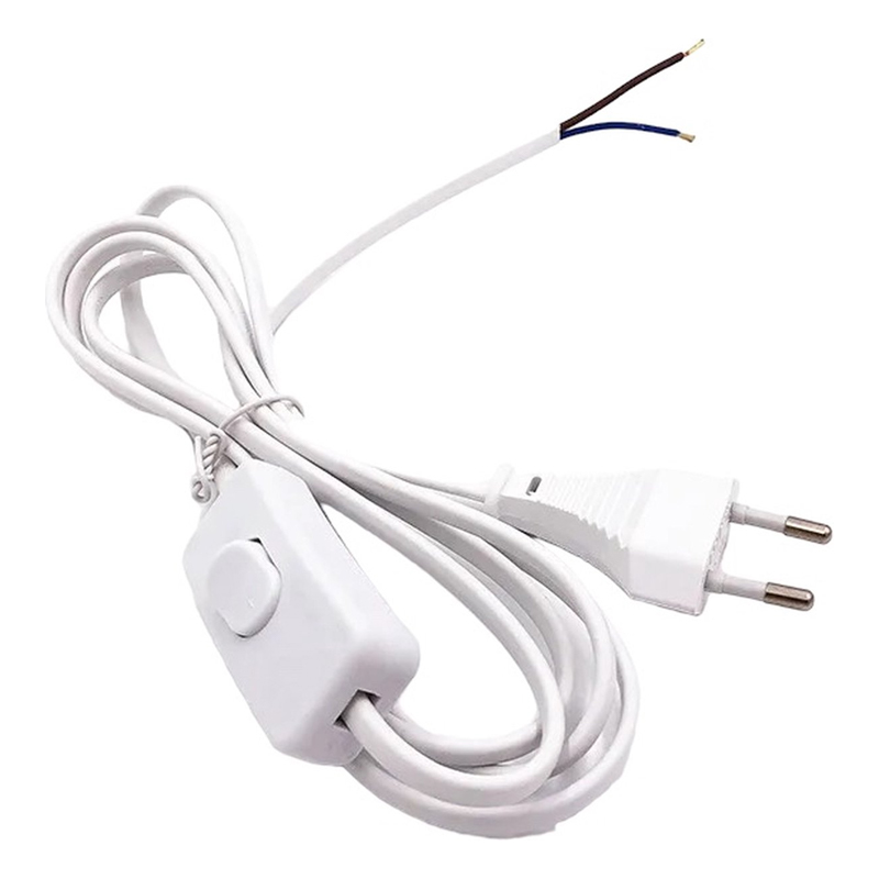 S Line İthal Power Beyaz Kablo 2 Pin Anahtarlı