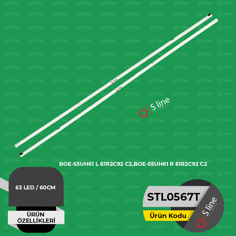 SLine Tv BackLight LG BOE-55UH61-(L-R) Tv Led Bar STL0565T İLE AYNI