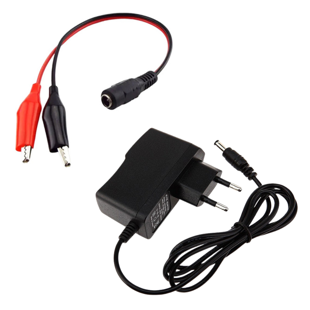 6V 1A 6W Plastik Kasa Adaptör (Akü Şarj Cihazı) – Krokodil Uç Çeviricili K:100