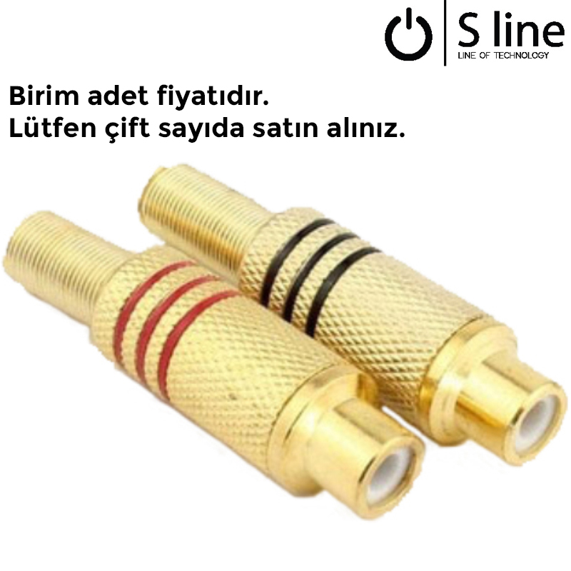 OEM RCA Dişi  Gold (Kırmızı/Siyah)