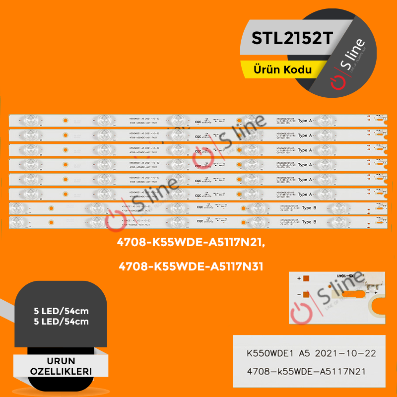 55" Awox K55WDE-A5117N21, K550WDE1 A5 Tv Led Bar