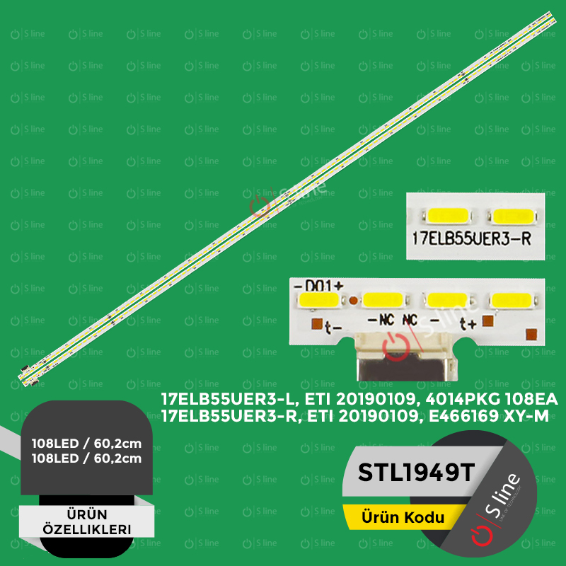 55" Vestel 17ELB55UER3-L/R,ETI 20190109, 4014PKG 108EA Tv Ledi